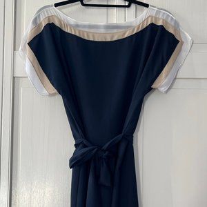 Ann Taylor Navy and Tan Size 10 dress